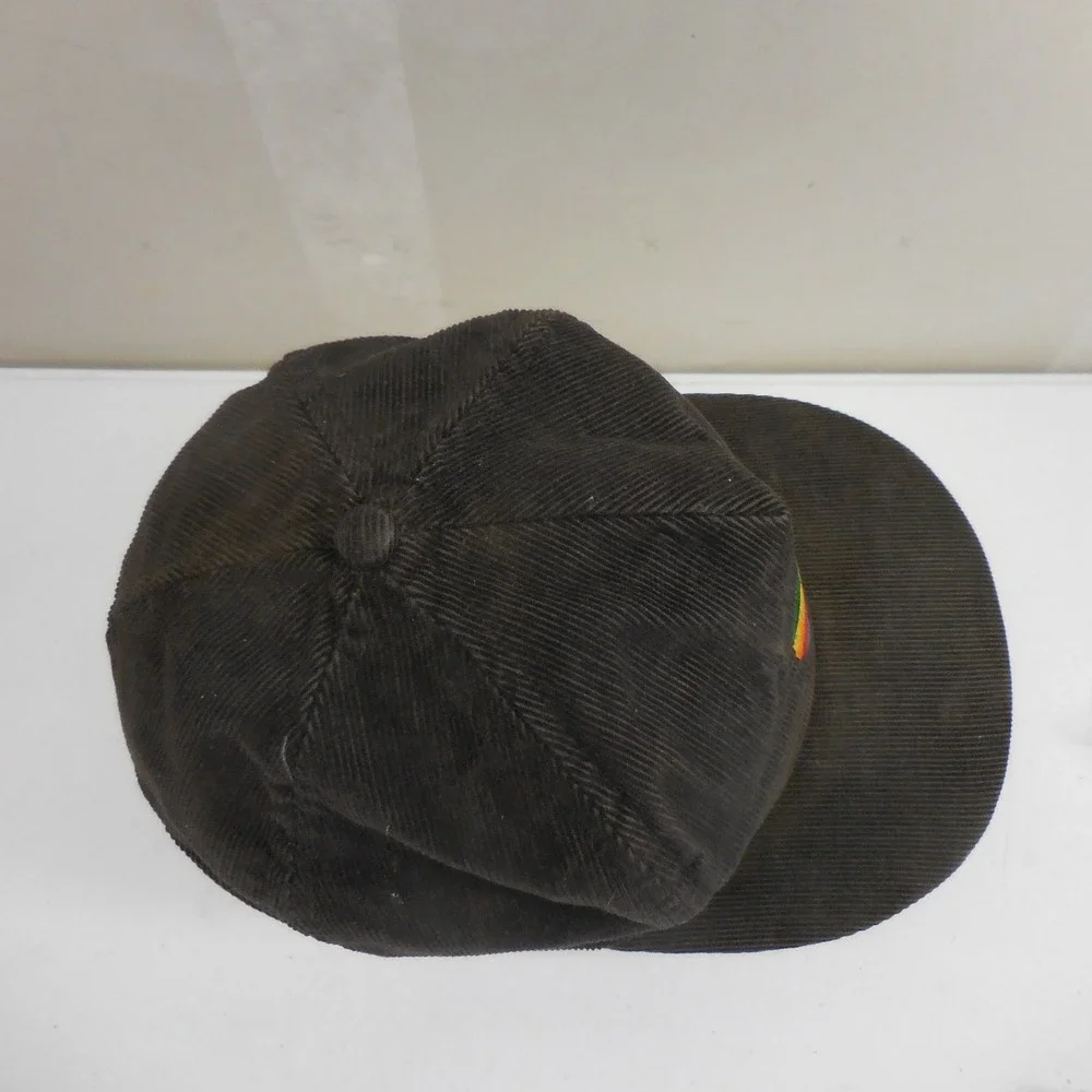 Vintage Apple Computer Rainbow Logo Corduroy Hat Cali-Fame Snapback Brown USA